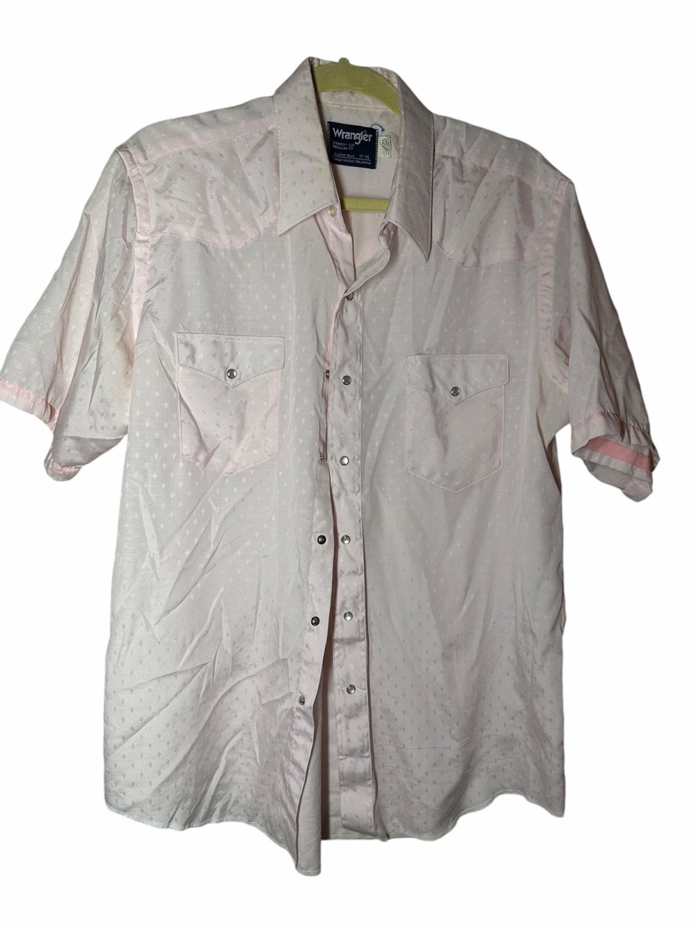 Wrangler Light Pink Short Sleeve Western Snap Shirt